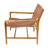 Eydi Wide Brown Leather Living Room Accent Chair with Armrests-2044198510