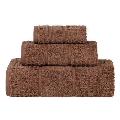 Hisela Zero Twist Cotton Solid Waffle Honeycomb Plush Soft Absorbent Medium Weight Assorted Towel Set