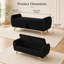 Banc de rangement en velours côtelé noir 145,5 cm, banquette capitonnée à dossier rabattable avec accoudoirs et pieds en bois massif, rangement dissimulé pour chambre, couloir ou salon