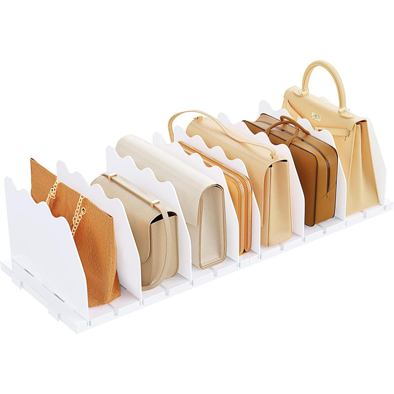 White Adjustable Acrylic Closet Shelf Divider Organizer