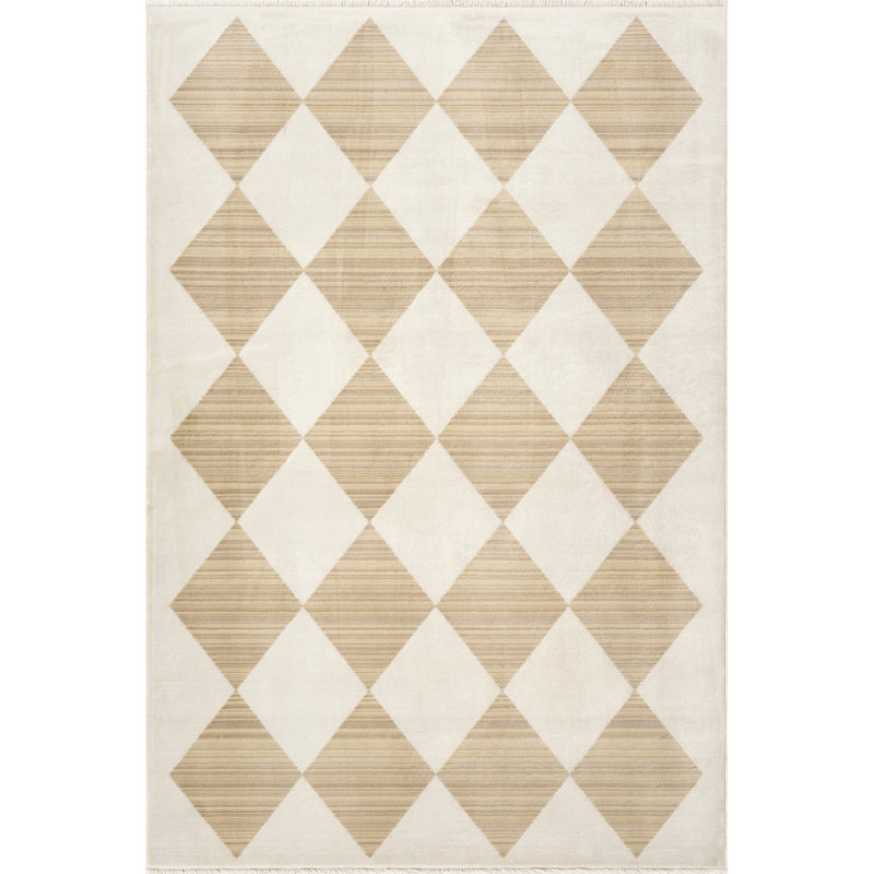  Tapis à franges Meline, Ivory, Rectangle 8 pi 10 po x 13 pi