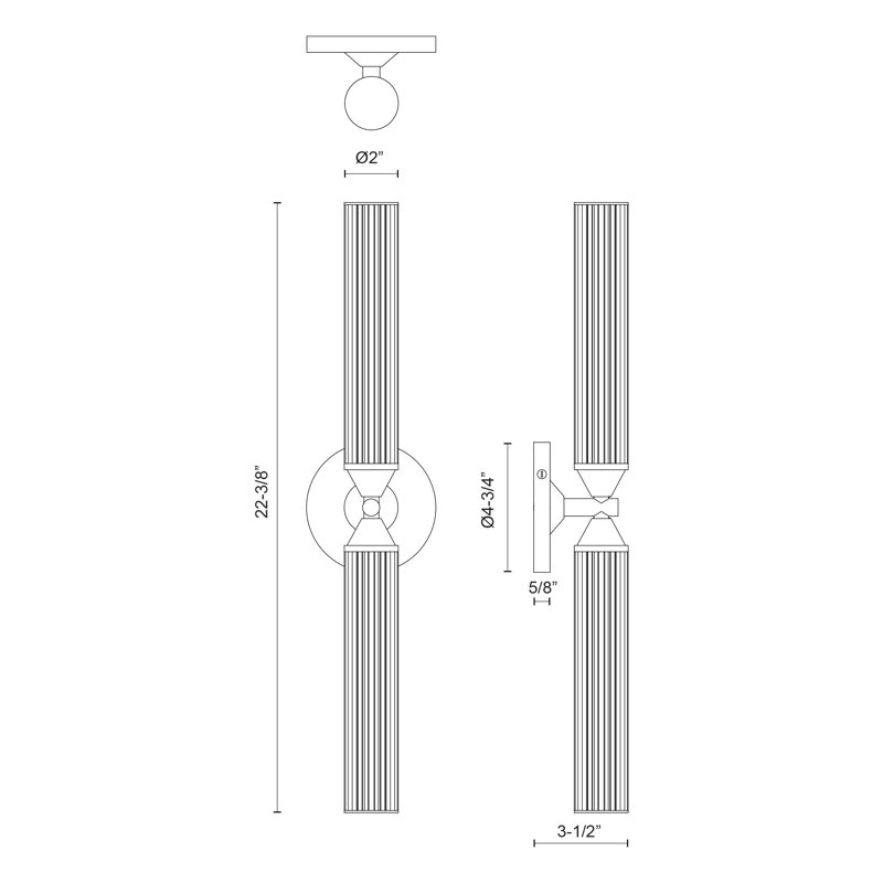 Edwin Urban Bronze Ribbed Glass LED Vanity Light