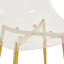 Chaise de salle à manger élégante en plastique transparent avec support en métal - Pieds dorés de conception moderne - Assemblage facile