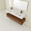 Meuble-lavabo mural de 60 po avec lavabo en résine, tiroir à fermeture en douceur et fixation flottante