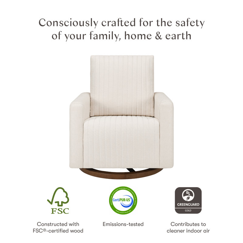 Poe Channeled Swivel Glider, Performance Cream Eco Weave