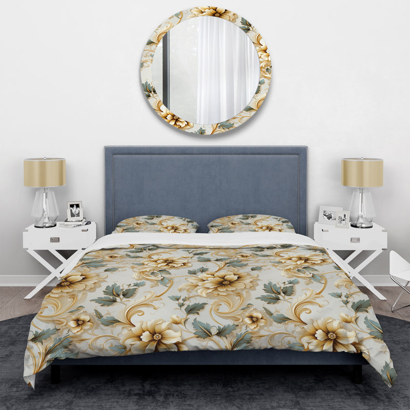 Literie rétro à motif victorien II, Housse de couette pour très grand lit et 2 très