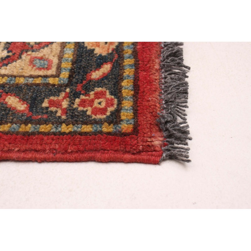 Tapis rouge en laine New Age de conception unique Mona de 4 pi 0 po x 5 pi 9 po Mona