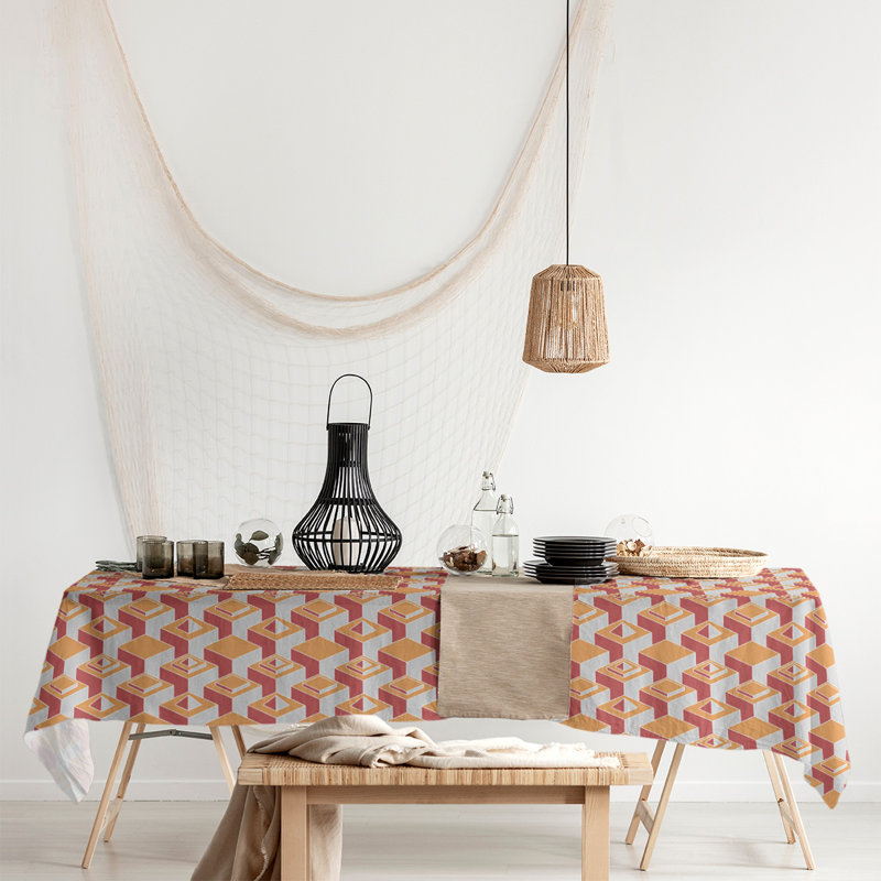 Nappe de gratte-ciels classiques, Orange/rouge
