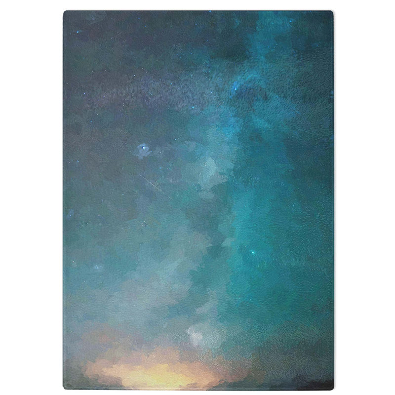 Tempered Glass Shooting Stars over Iceland Chopping Board, 28.5 cm W x 39 cm L