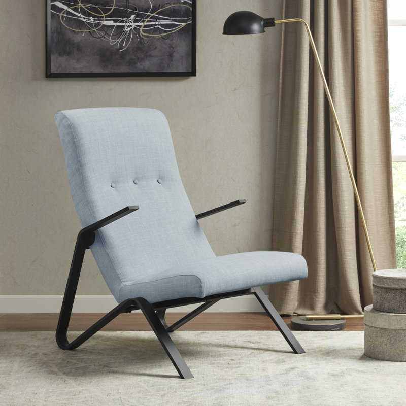 Black Modern Accent Chair with Manufactured Wood Frame