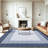 9 x 12 ft Polyester Blue Rectangular Area Rug Geometric Bordered Modern Machine Washable for Indoor-415889121-415889123
