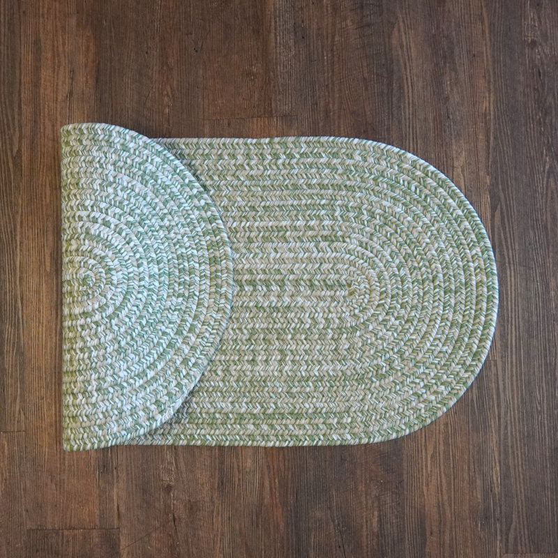 Tapis intérieur / extérieur en tweed vert Cayha, Tapis de couloir 2 pi x 11 pi