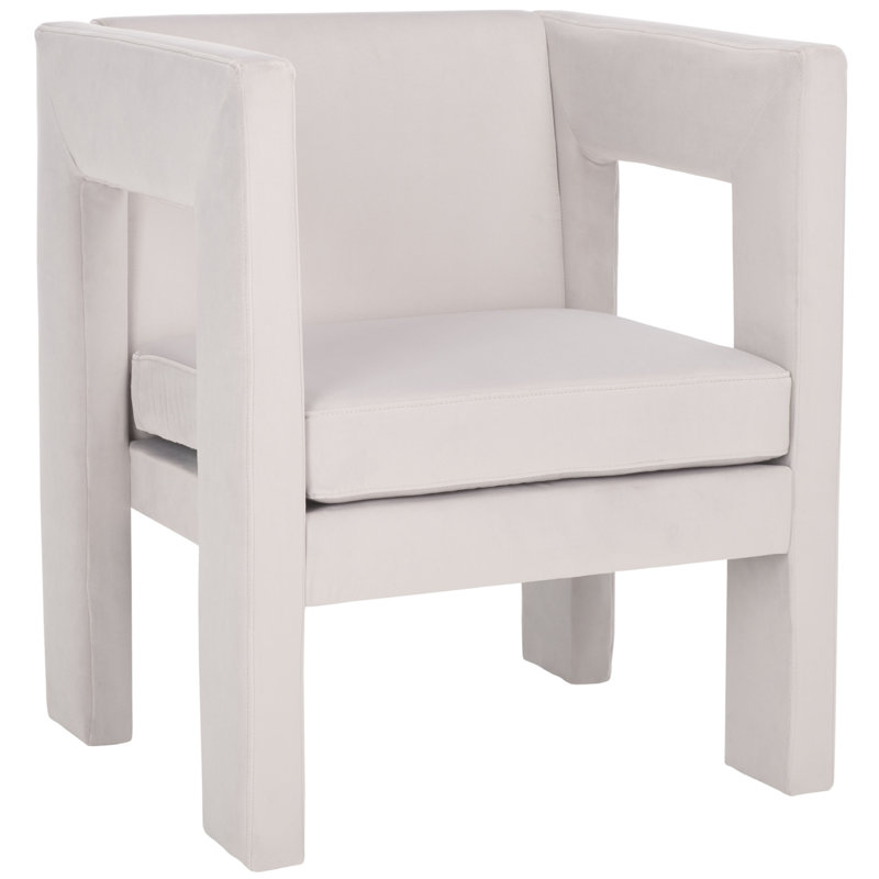 Fauteuil en velours 26 po Shikha, Gris clair