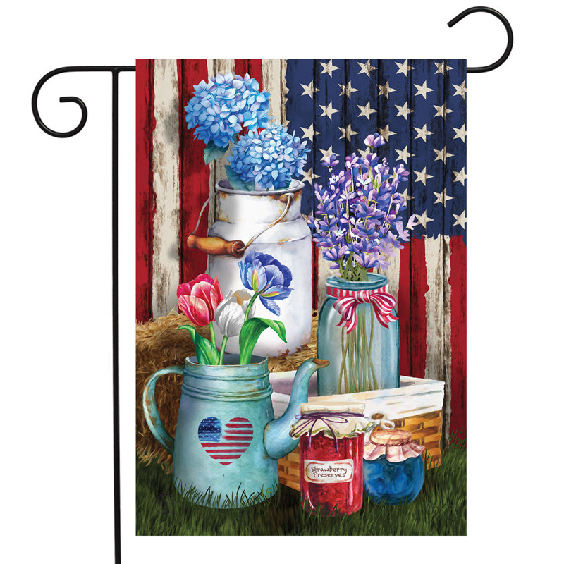 Drapeau de jardin américain pique-nique rustique