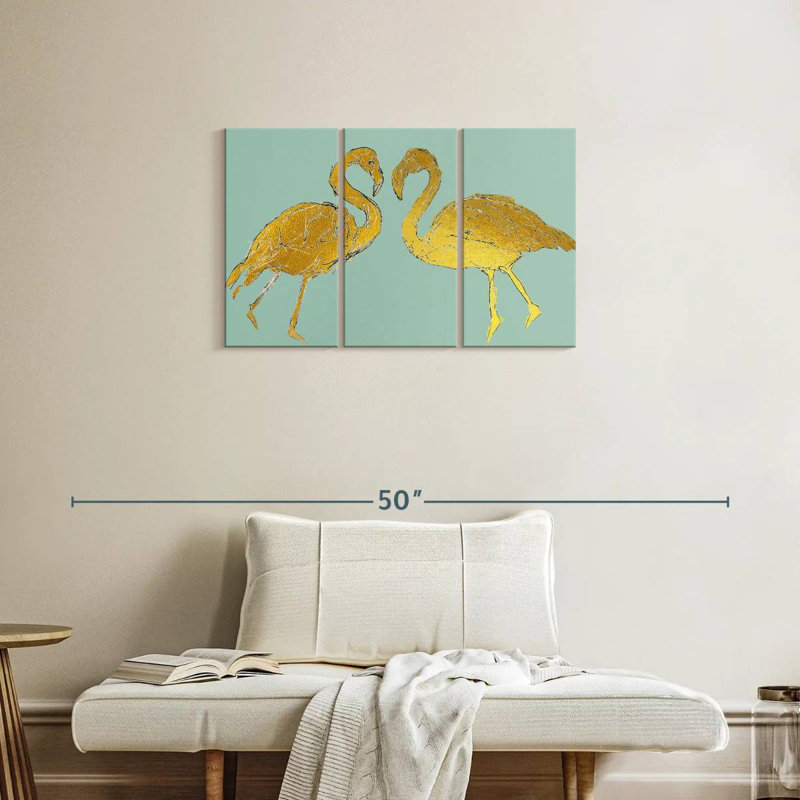 Brampt Golden Flamingo I, 20" H x 33" W