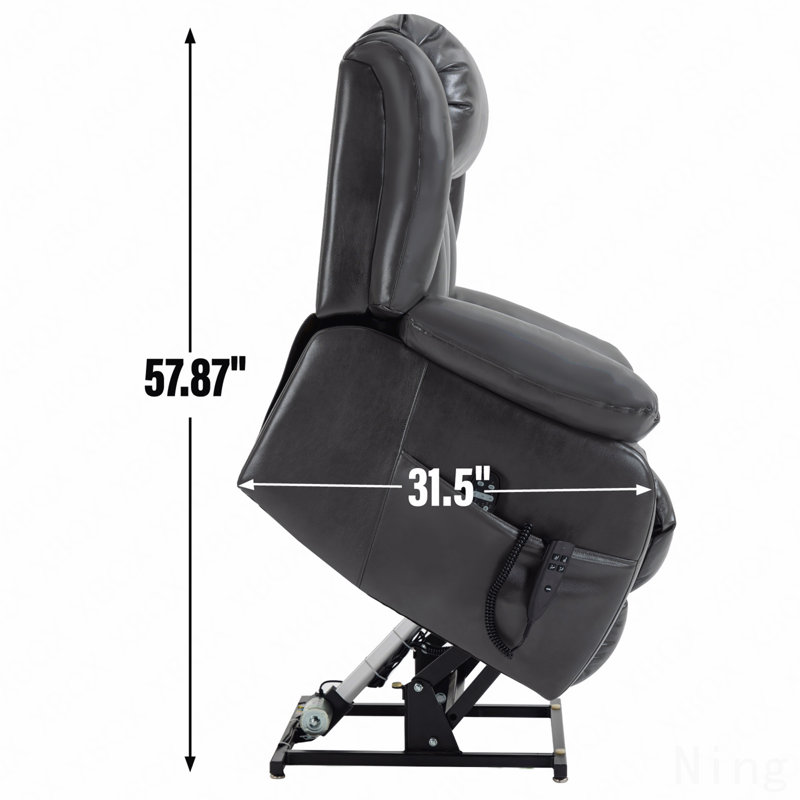 Fauteuil inclinable à deux moteurs gris Leatherair, Gris