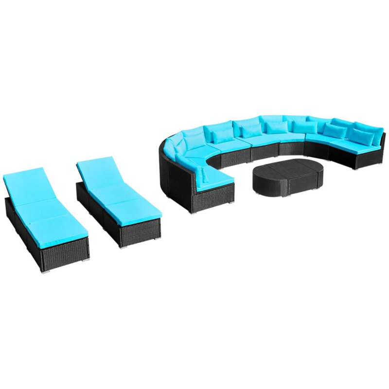 Grundy Lounge Chair with Cushions, Tropical Blue