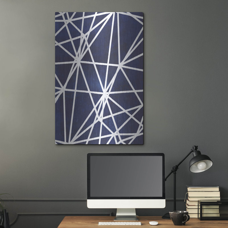 «Indigo Motif I» par Grace Popp, H 36 po x l 24 po