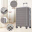 Ensemble de valises de voyage en ABS de qualité supérieure, ensemble de valises à verrou Tsa 3 pièces avec des tailles de 20, 24 et 28 pouces avec des roues pivotantes à 360 °-132005305-132005306