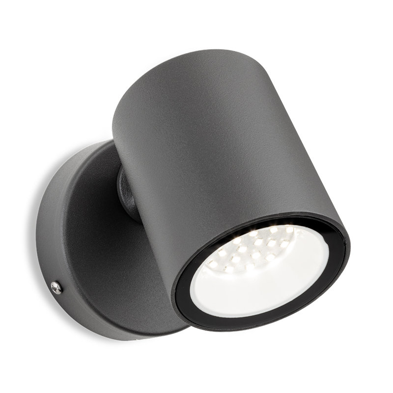 Graphite 12cm H Integrated LED Outdoor Armed Sconce