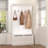 Entryway Bench with Standing Coat Rack and Shoe Storage