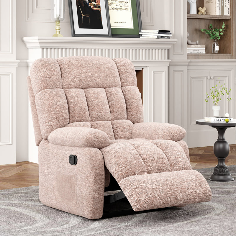 Fauteuil inclinable Darnasia, Chenille sophistiquée beige moka