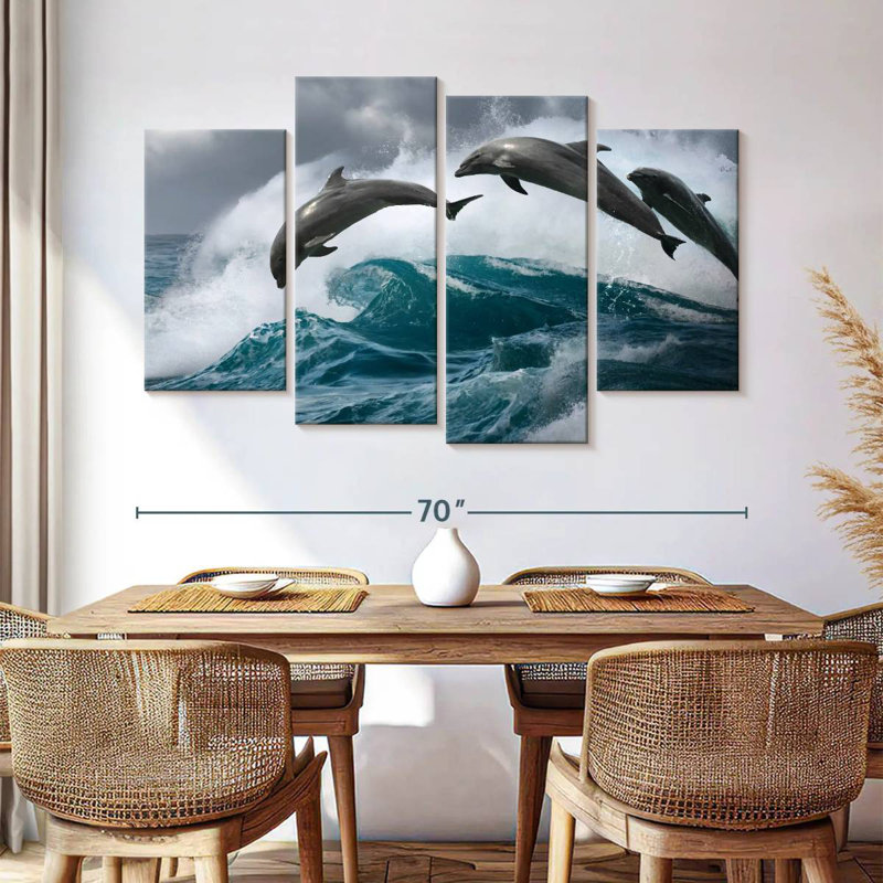 Brampt Wave Riding Dolphins, 42" H x 68" W
