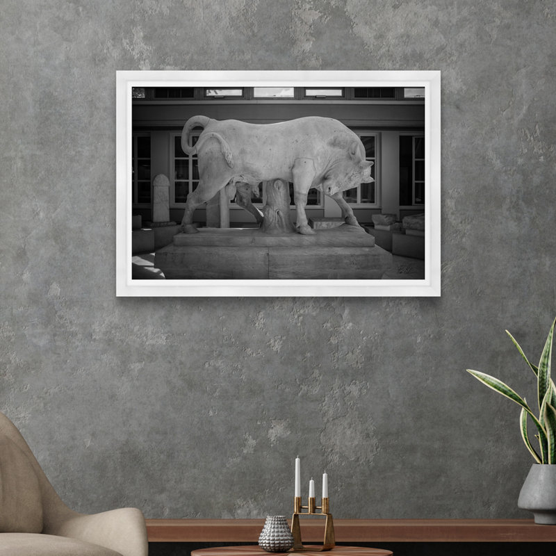 Marbre bull, Cadre blanc, H 29 po x l 42 po x P 1,5 po
