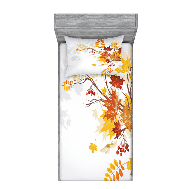 Ensemble de draps d'automne, Ensemble de draps pour lit simple avec drap-housse