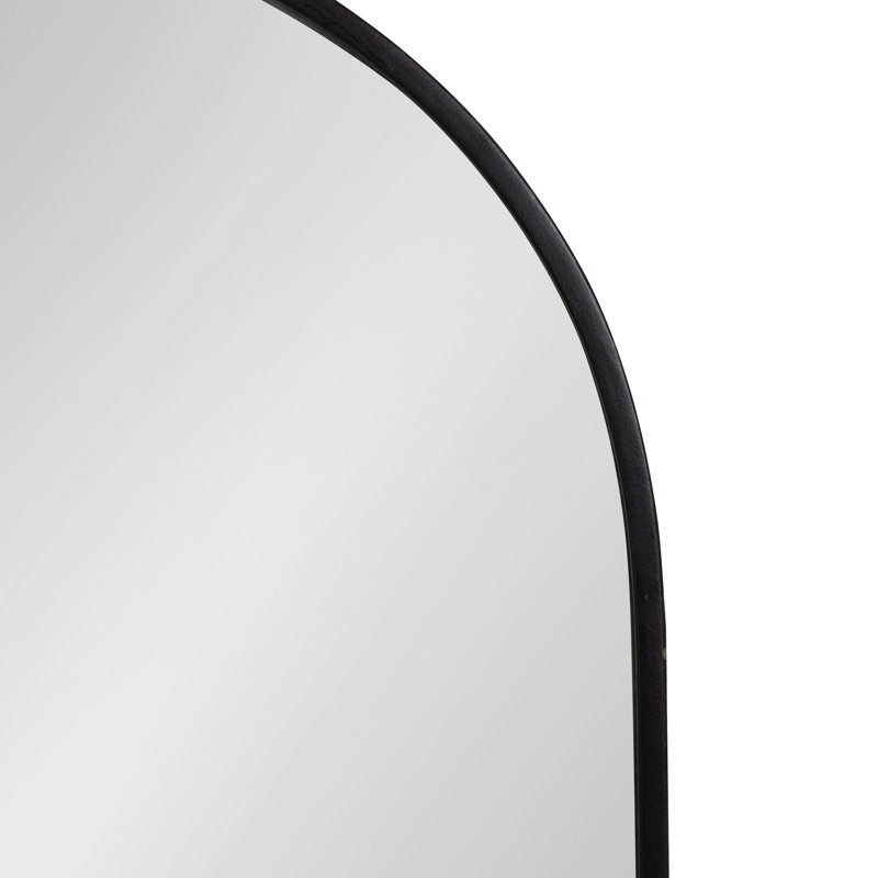 Miroir plat avec tablettes Jordie, H 30 po x l 20 po, Noir / brun