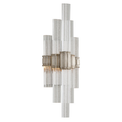 Viola 1 - Light LED Dimmable Modern Silver Leaf Flush Mount Sconce