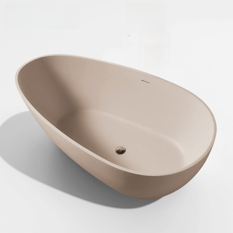 Modern Contracted Stone Bathtub, Cream