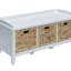 Banc avec rangement en rotin et blanc Flavius