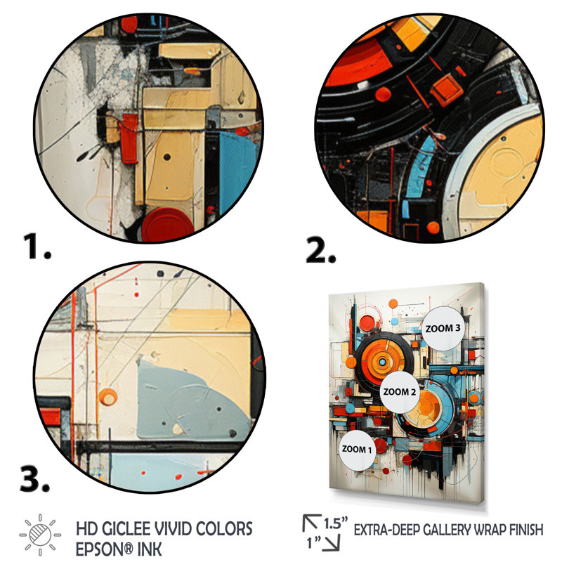Fradel Futuristic Fusion III sur toile, Cadre photo noir, H 20 po x l 12 po x P 1 po