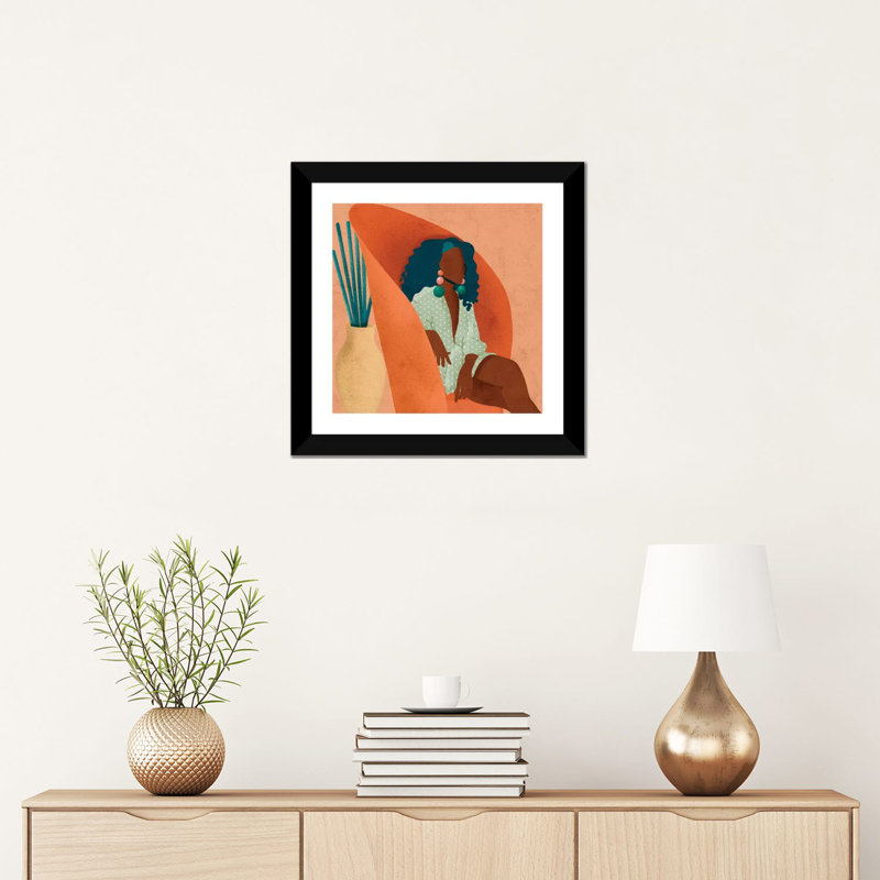 « Lee » par Reyna Noriega-impression, H 16 po x l 16 po x p 1 po, Blanc, Papier encadré noir