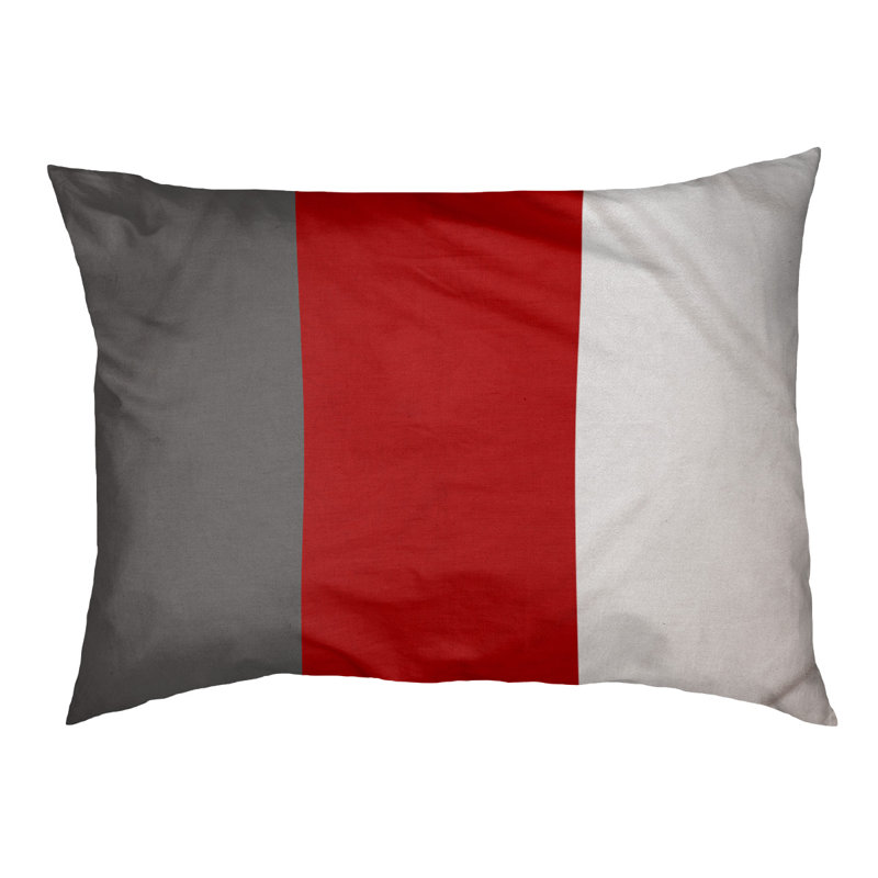 Coussin Atlanta, Medium (28" W x 18" D x 6" H), Gray/Scarlet/White