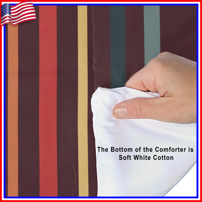 Colorful Vertical Stripes Comforter, Queen