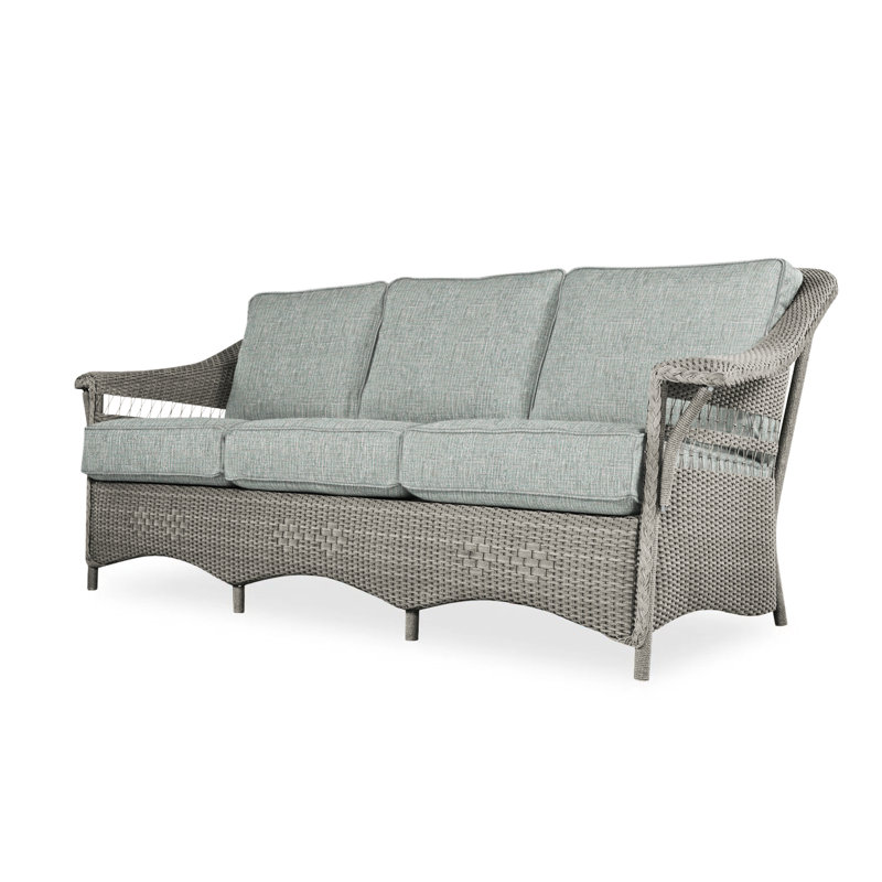 Nantucket Outdoor 3 - Seat Patio Sofa, Loveboat Mint, Pewter