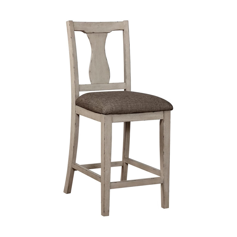 Ensemble de table de comptoir 40 pièces 40,4 po H 45 po, blanc antique / gris
