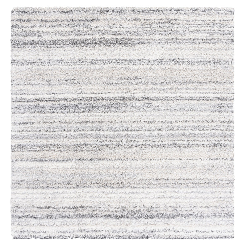 Mena Abstract Gray/Ivory Area Rug, Square 6'7"