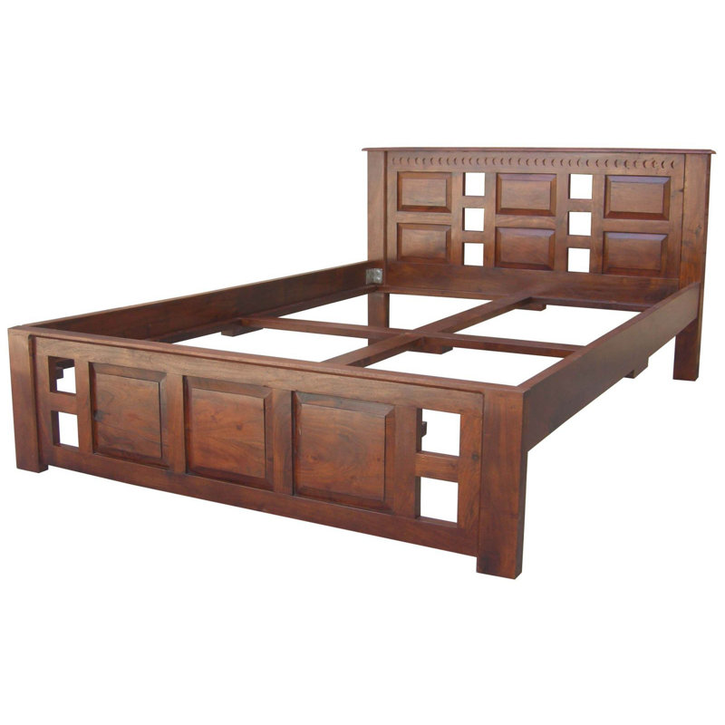 Oxford Solid Wood Storage Bed, European Double (140 x 200cm), Nougat