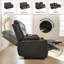 Causeuse inclinable manuelle avec console centrale rabattable, ports de charge, haut-parleurs Bluetooth et porte-gobelets-1373322505