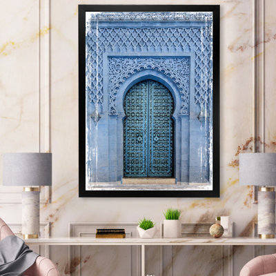 Traditional Moroccan Ancient Wooden Entry Door - Print on Canvas