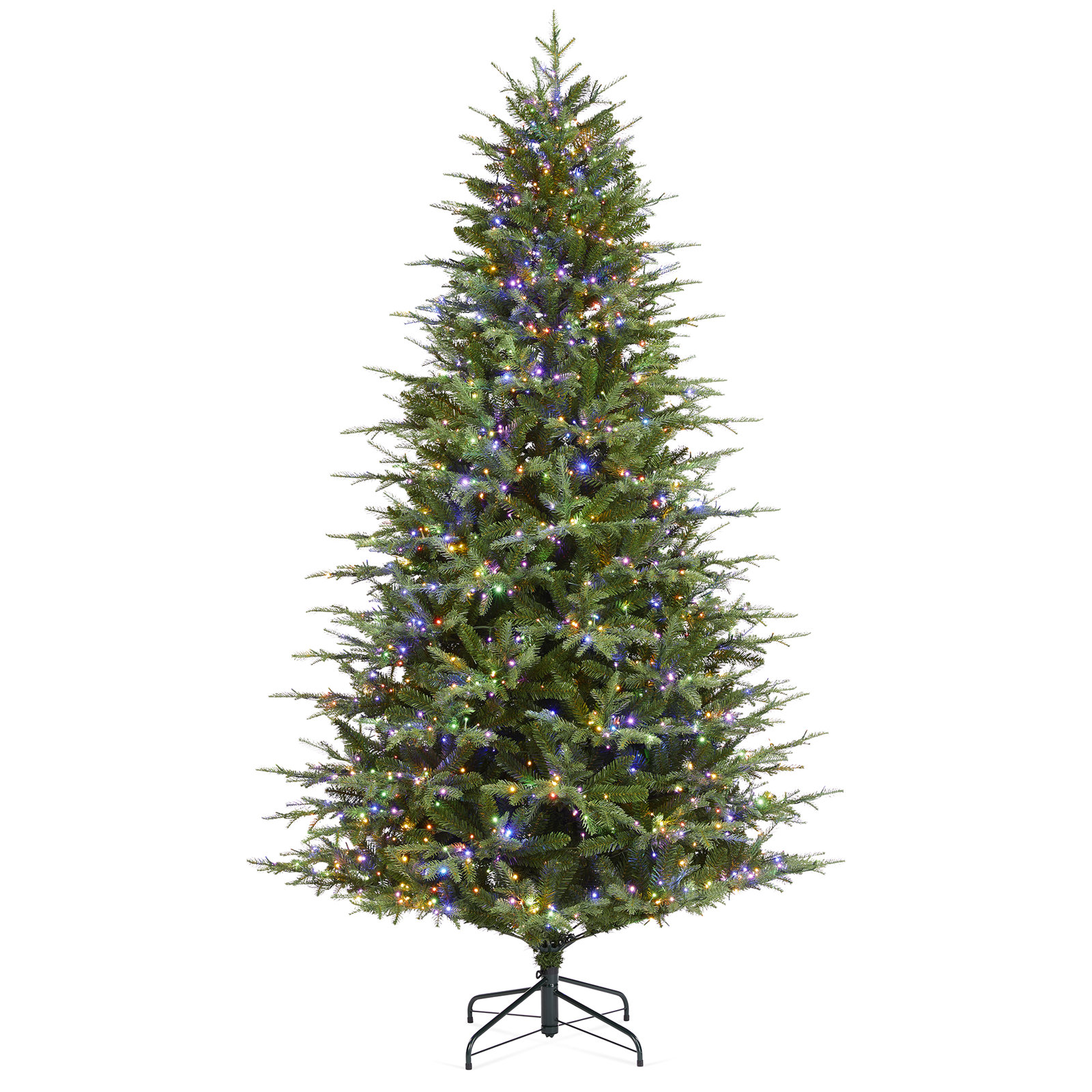 Leilonie Flocked 11' Pre-Lit Fir Christmas Tree, 7.5' H