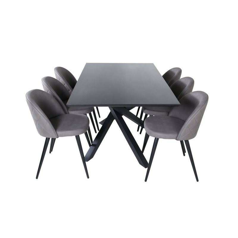Maumee 6 - Person Dining Set, Black, Grey