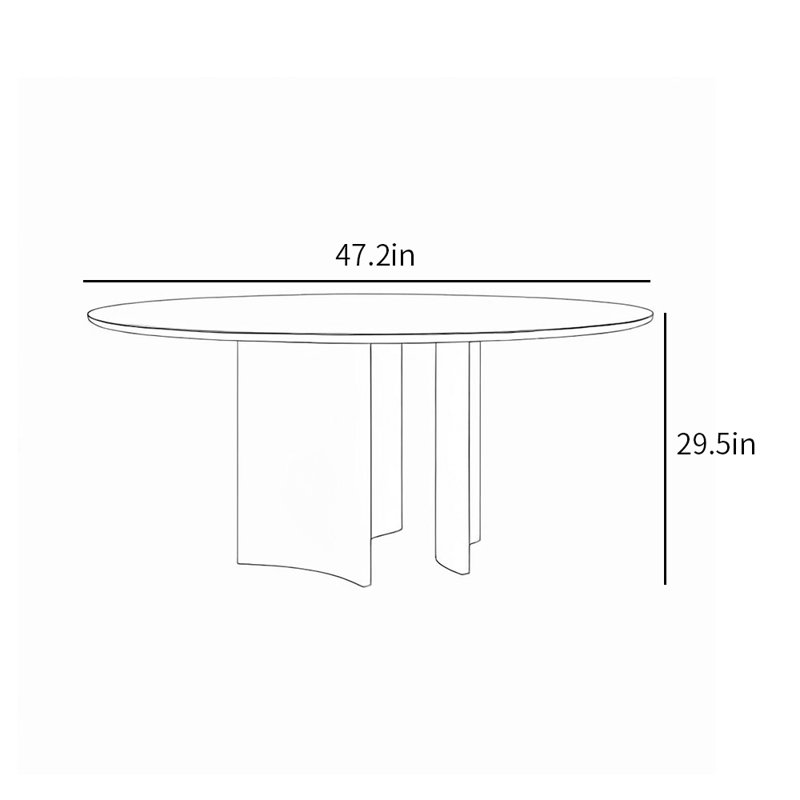 Modern simple home round dinning table, 29.5"H x 47.2"L x 47.2"W