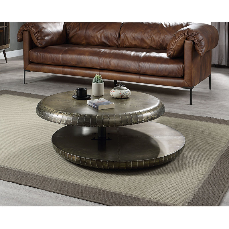 Table basse en bronze à finition aluminium