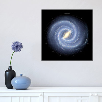 «The Milky Way Galaxy (Annotated)» par Stocktrek Images, impression sur toile tendue