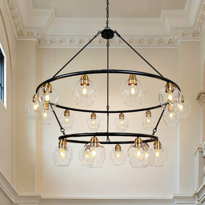 20-light Wagon Wheel Chandelier Modern Chandelier Two Storey Foyer Chandelier For Foyer And Living Room