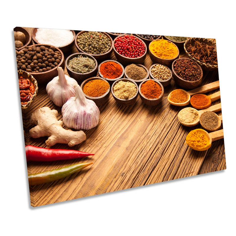 Indian Curry Spices Herbs - Wrapped Canvas Print, 81.3cm H x 121.9cm W